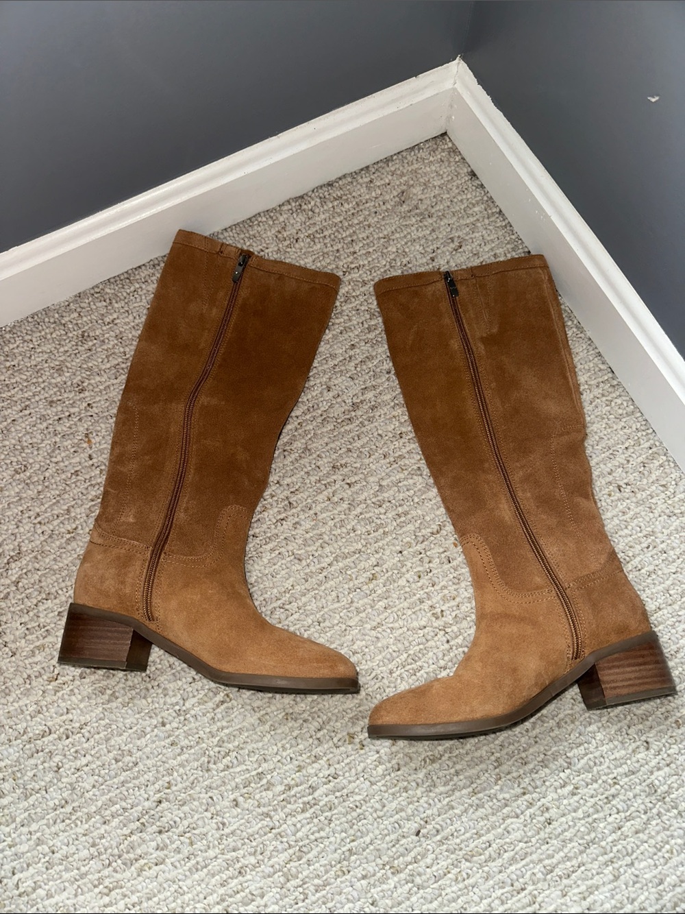 Marc Fisher Cognac Suede Riding Boots